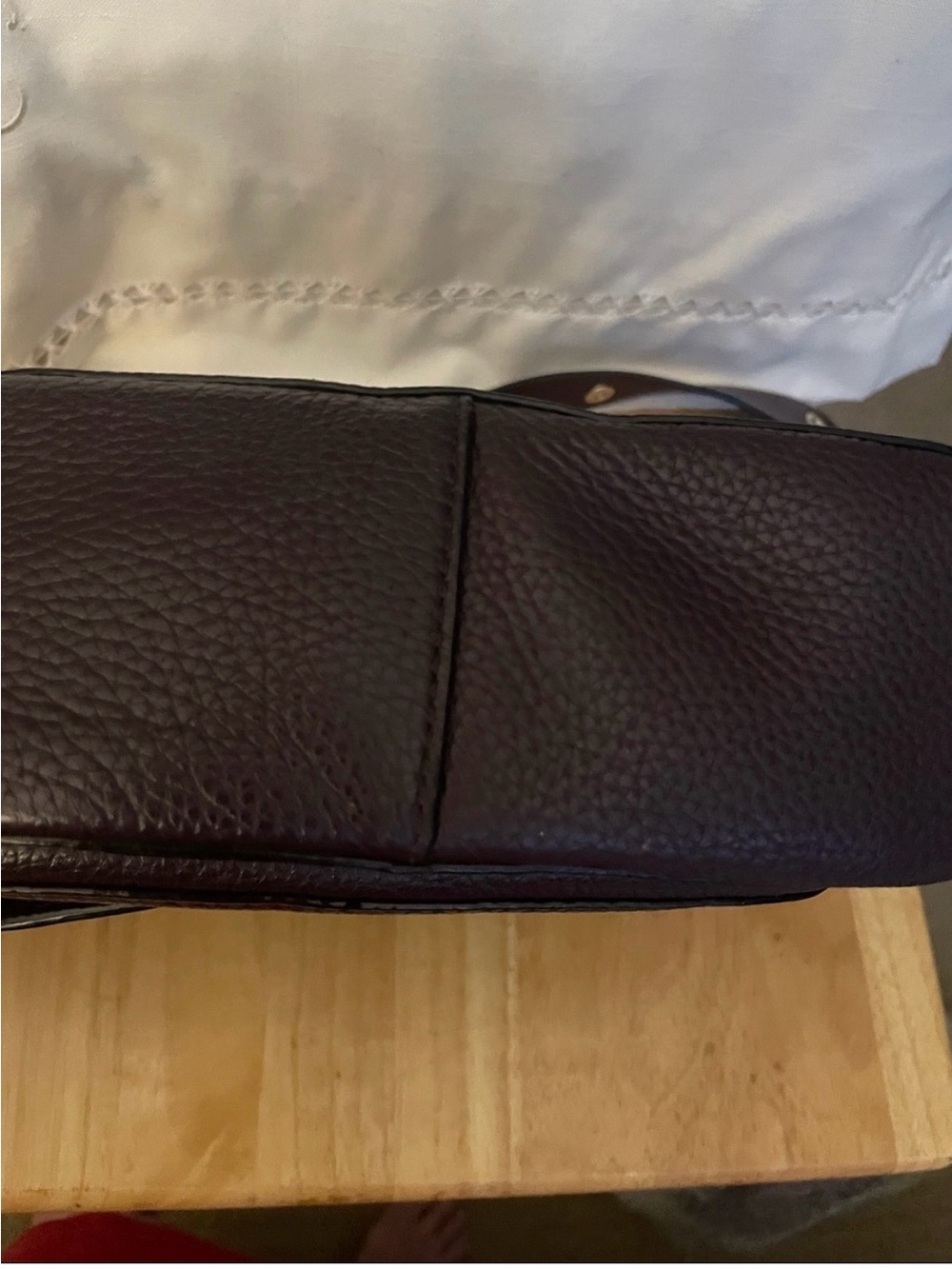 Kate Spade EUC Brownish-Wine Leather with suede Flap - Picture 3 of 11